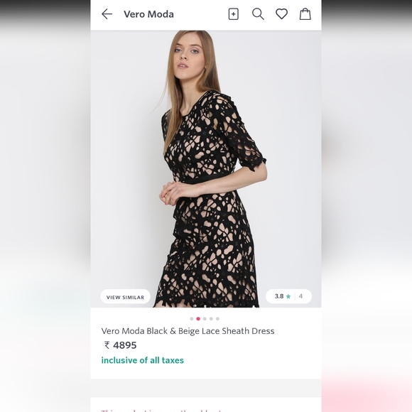 💜Vero moda black and beige lace sheath dress - Picture 10 of 10